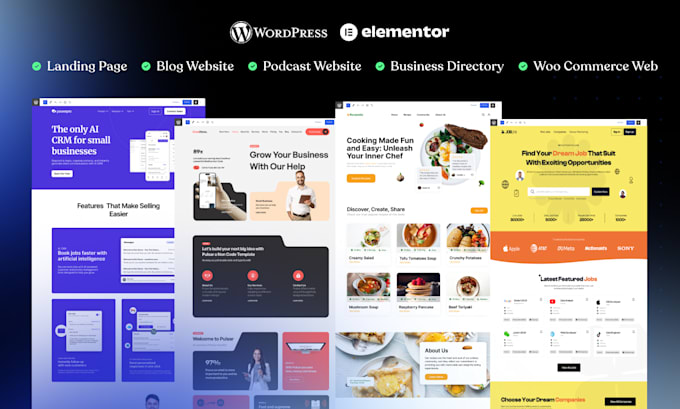 design your wordpress website and landing page using elementor pro