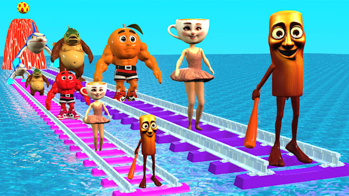 create tung tung sahur italian brainrot 3d cartoons