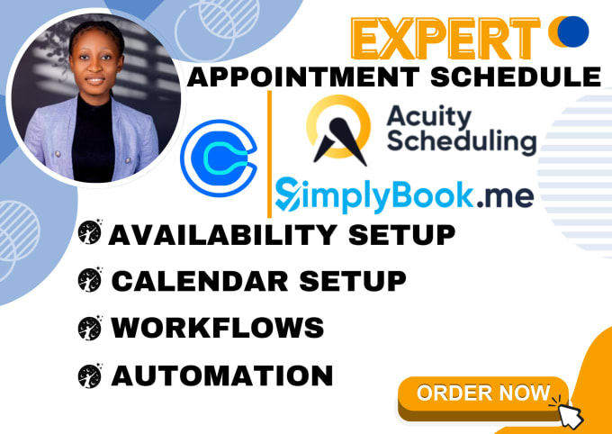 Setup appointment booking with acuity appointlet calendly or simplybook