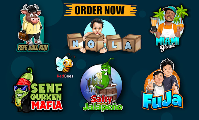 create a 3d feel cartoon caricature mascot logo design