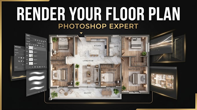 render your floor plans in photoshop