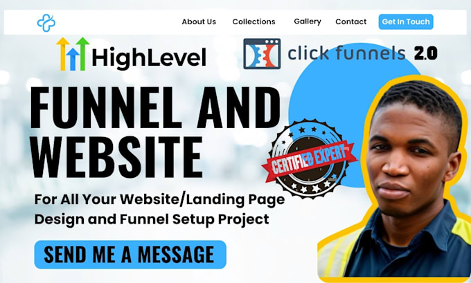 Design expert clickfunnels gohighlevel sales funnel workflow landing