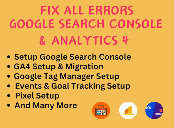 fix google search console and analytics errors