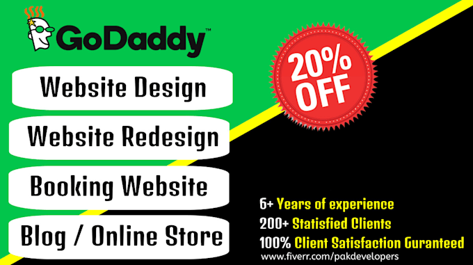 do any kind of work in godaddy website builder