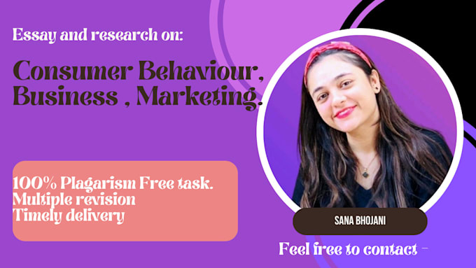 Write essay in consumer behaviour, business and marketing by Sbhojanyy ...