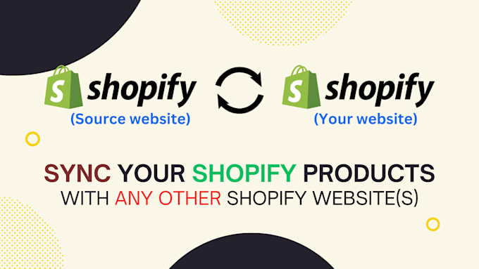 sync your shopify website with another shopify website data