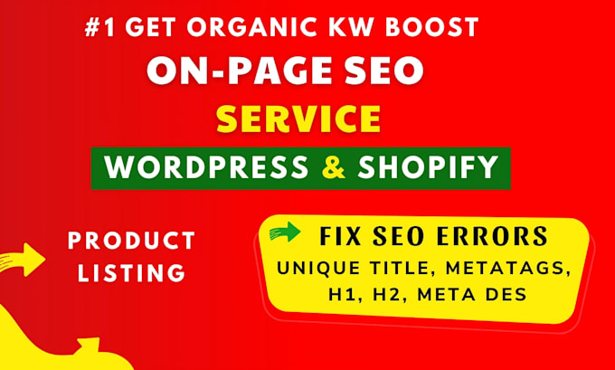 do shopify, wordpress on page SEO optimization service