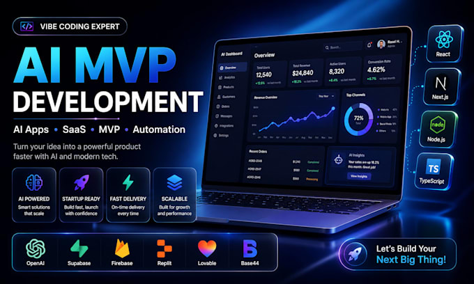 build your mvp using lovable, replit, base44 and ai vibe coding