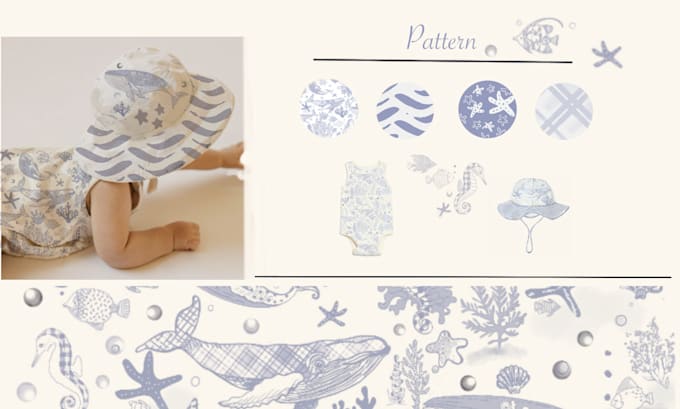 create a charming toule de jouy print for babies and others