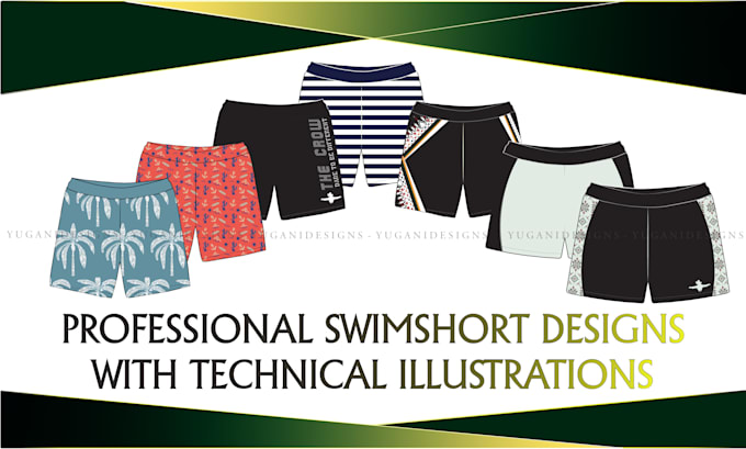 do swim short designs and flat illustrations for you