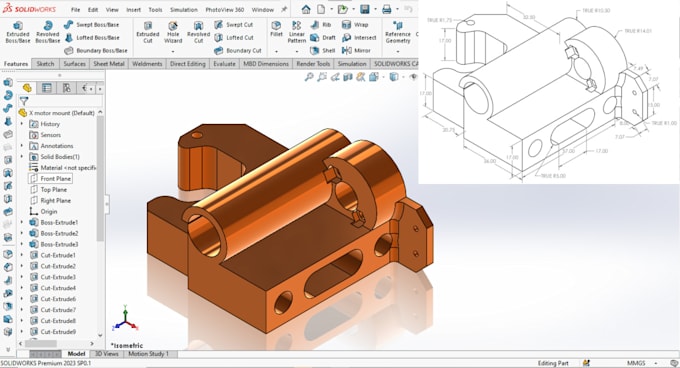 do 3d model product designs and 2d cad drawing on solidworks