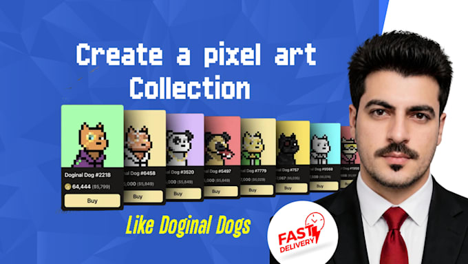 create professional pixel art like doginal dogs