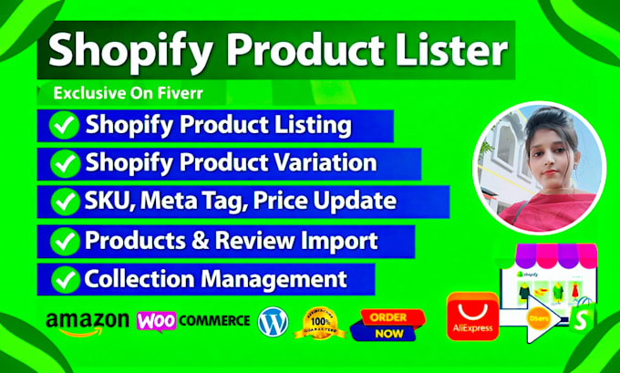 be professional shopify product lister and product upload expert