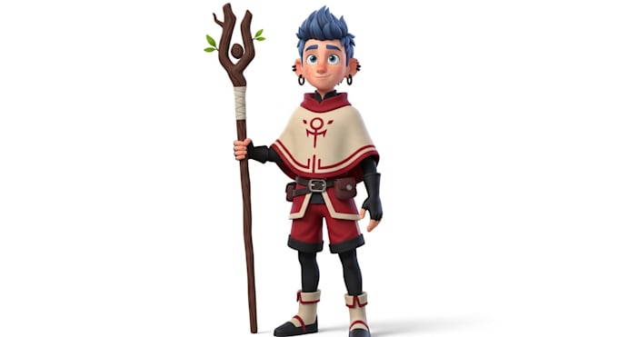 create 3d character creating for game, film in pixar, disney style