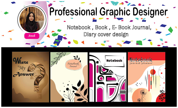 design unique e book notebook or journal cover and inner page