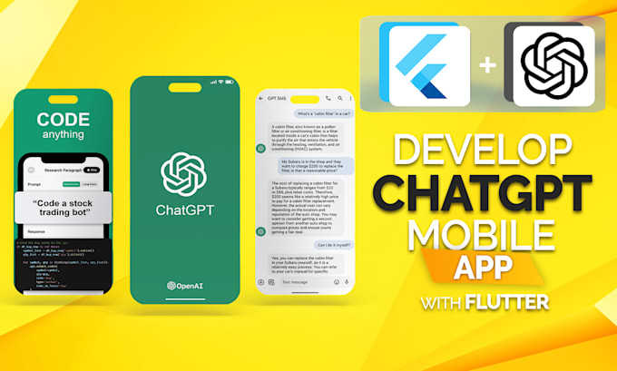 develop your mobile application using chat gpt and flutter