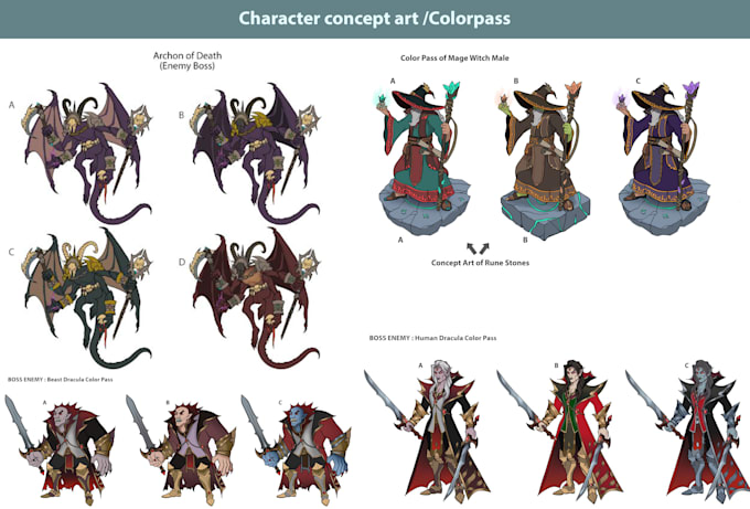 create concept art of 2d game assets