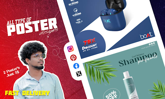 create social media flyer, instagram flyer with in 24 hours