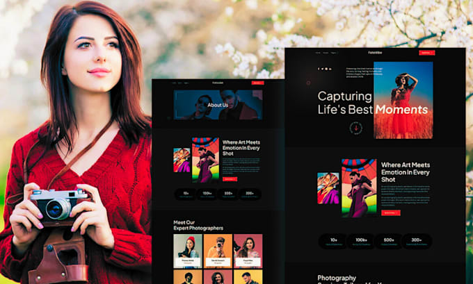 design a professional photography website with elementor