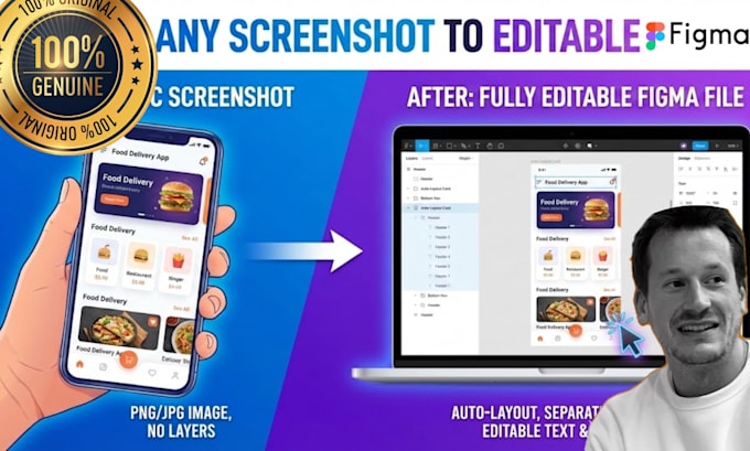 convert any screenshot app into full editable figma design file