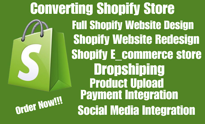 create shopify dropshiping store, shopify store design
