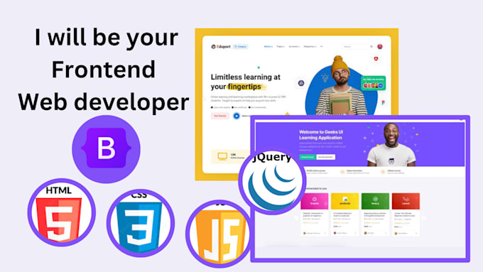 Be your front end web developer html, css, javascript, bootstrap by ...