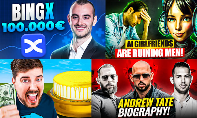 design viral clickbait youtube thumbnail, vlog thumbnail