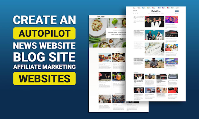 build automated blog news website or affiliate site ai auto blogging