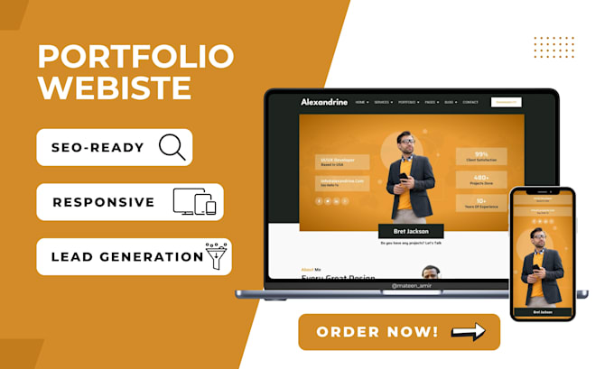 build responsive wordpress portfolio and personal websites with elementor
