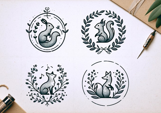 design cute minimalist hand drawn logo
