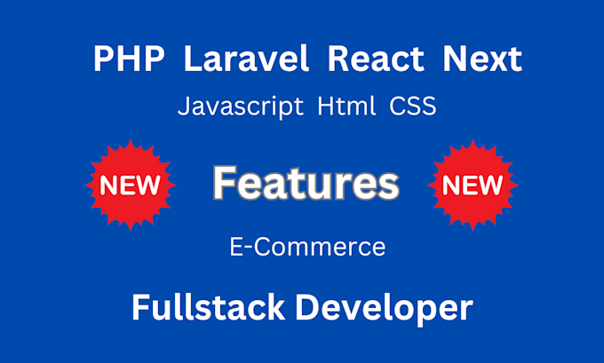 add new features in PHP laravel js react next websites