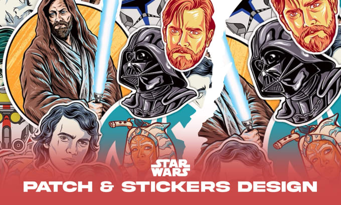make star wars design for patch, stickers, and pins