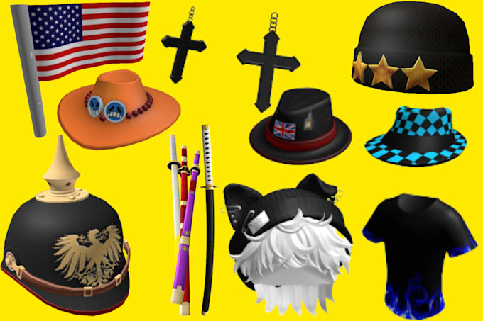 Do 3d roblox accessories, ugc accessories, roblox weapon by