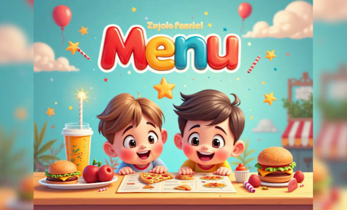 do kids menu for restaurant and coffe