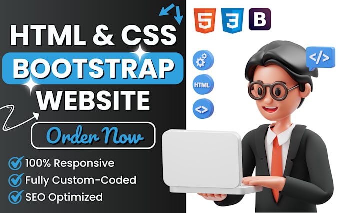 Design responsive website using html , css and bootstrap by ...