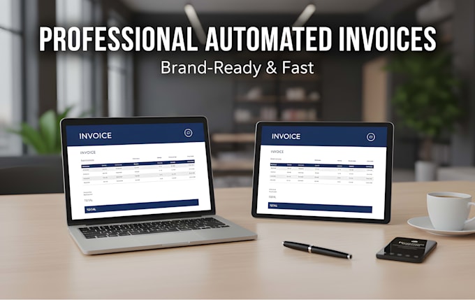design a professional automated excel invoice and digital billing system
