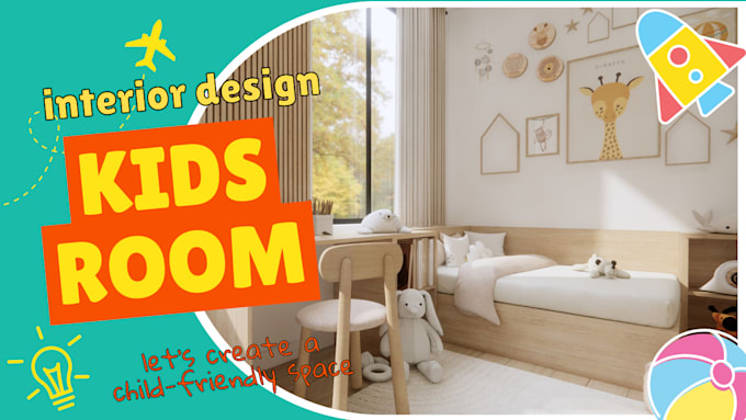 3d interior design kids room playroom nursery montessori kindergarten ...