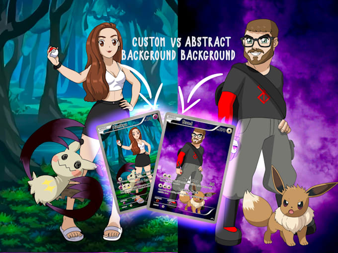 draw you a custom pokemon trainer tcg card illustration