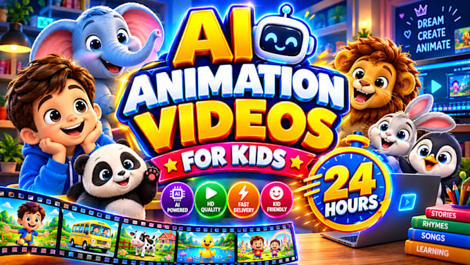 do ai animation videos for kids in 24 hours