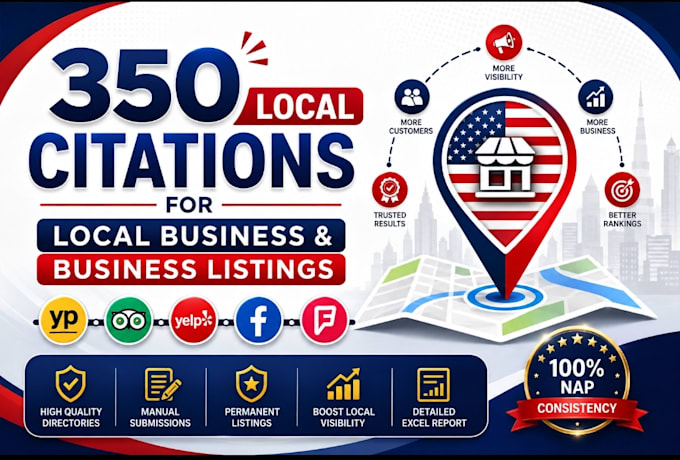 build 350 USA local citations and directory submission for local seo