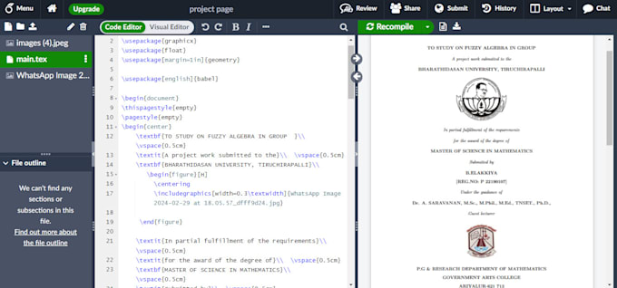Design documents in latex overleaf by Kogila athi Fiverr