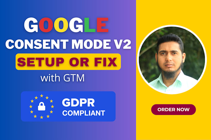 setup cookie consent banner and google consent mode v2 ga4 through GTM