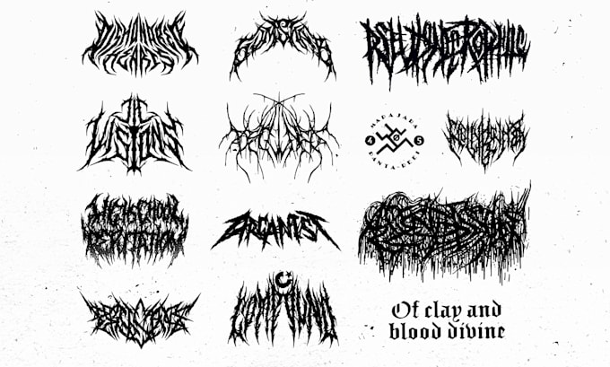 draw custom death metal logo for your project