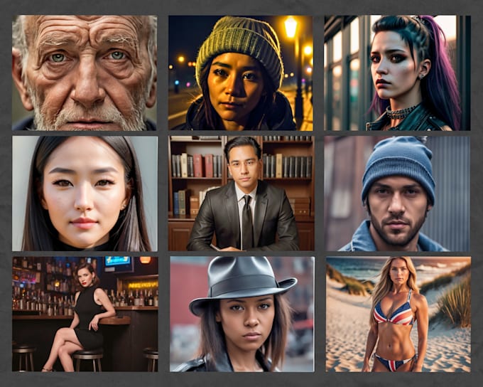 Create realistic character portrait with ai by Mcourson | Fiverr