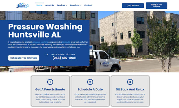 design cleaning service website, pressure washing website