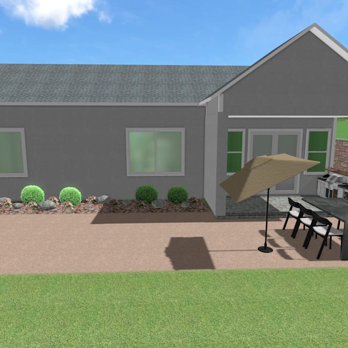 design landscape, backyard, patio, garden, and frontyard