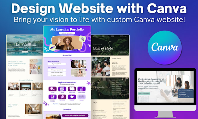create beautiful websites using canva and custom canva website