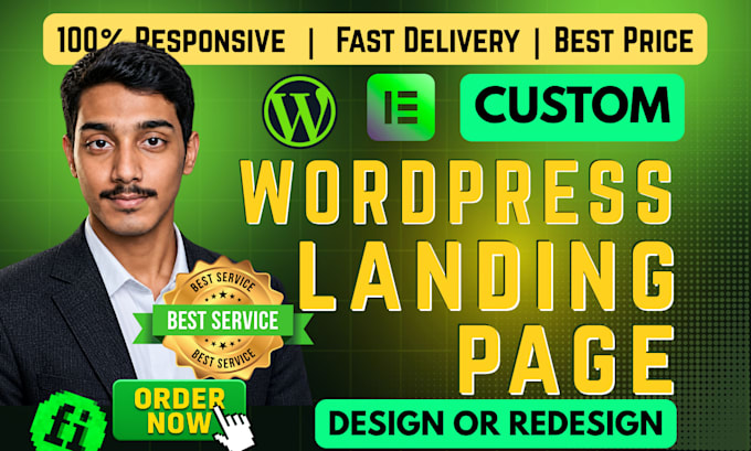 build wordpress landing page design,  sales page, or sales funnel, squeez