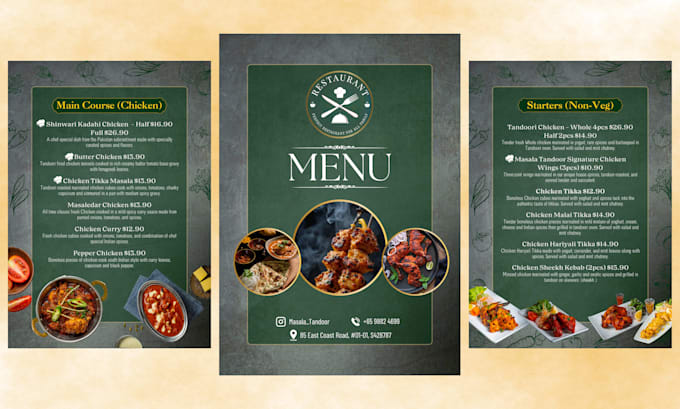 design a premium modern menu design for your restaurant