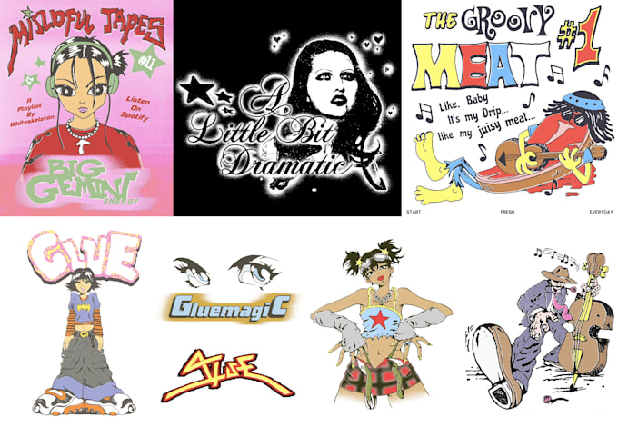 do y2k graphic, grunge, early 2000 rave flyers
